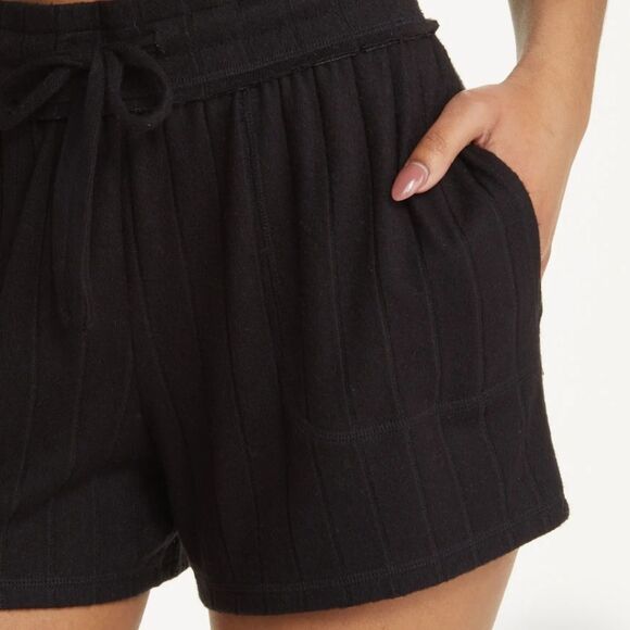 BP Cozy Wide Rib Drawstring Shorts Size XS Black - Picture 4 of 16